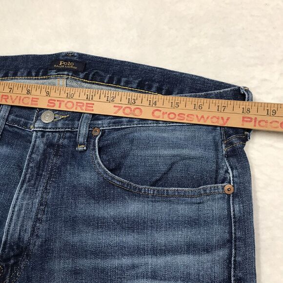 POLO Ralph Lauren Varick Jeans Men 35x30 Slim Straight Whisker Honeycomb Light - Picture 10 of 15